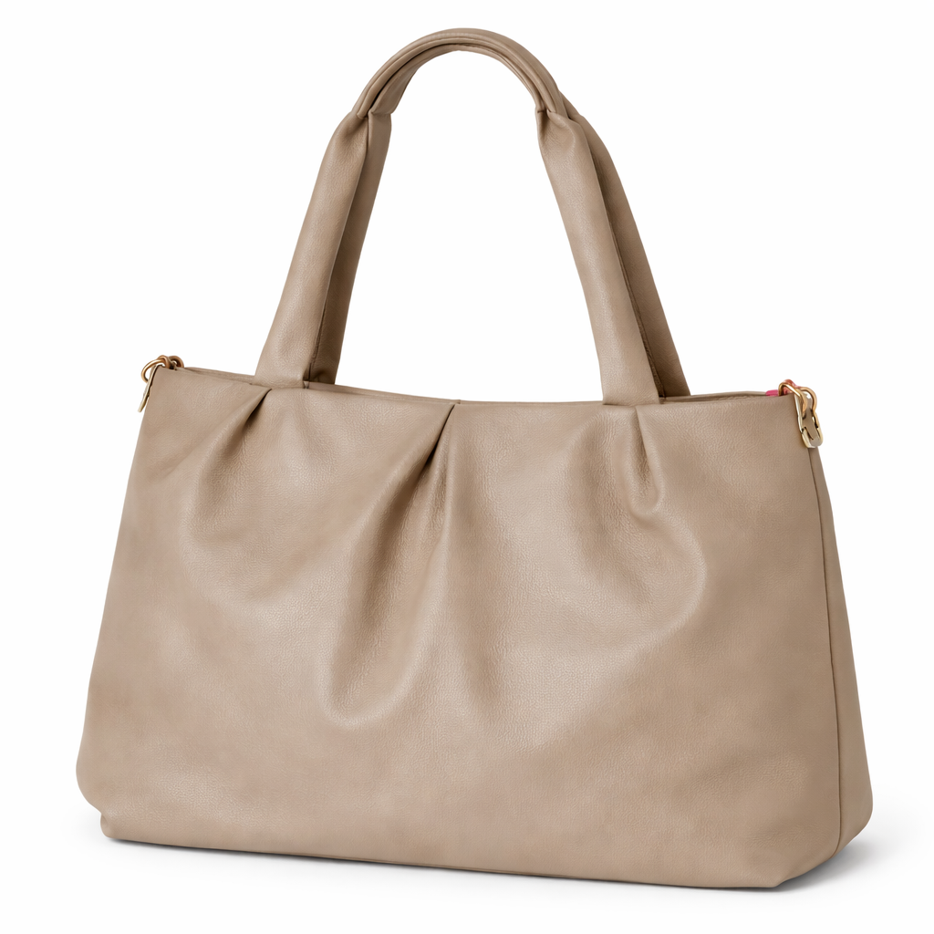 Women's Premium Grey PU Leather Tote Handbag | Large Shoulder Bag with Zipper Closure | Stylish Office, Travel & Everyday Carry Purse