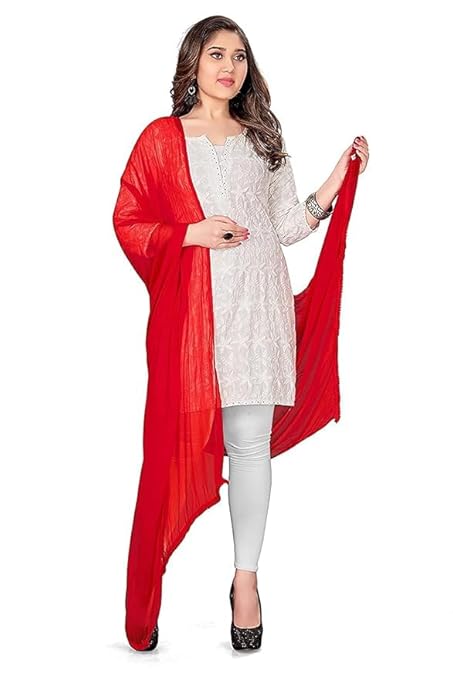AIG THE FASHION Women’s Chiffon Dupatta – Lightweight Plain Casual Scarf, Wrap & Chunni for Girls