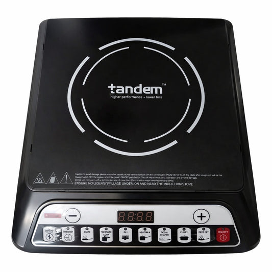 Tandem 2000W Portable Induction Cooktop | Touch Control Electric Stove | 8 Preset Cooking Modes | Energy Efficient Digital Induction Cooker | Black