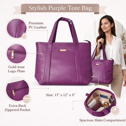 Medium–Large Everyday Tote Bag with Dual Handles | Stylish Daily Use Women’s Handbag For Women