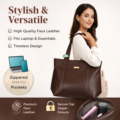 Medium–Large Everyday Tote Bag with Dual Handles | Stylish Daily Use Women’s Handbag For Women