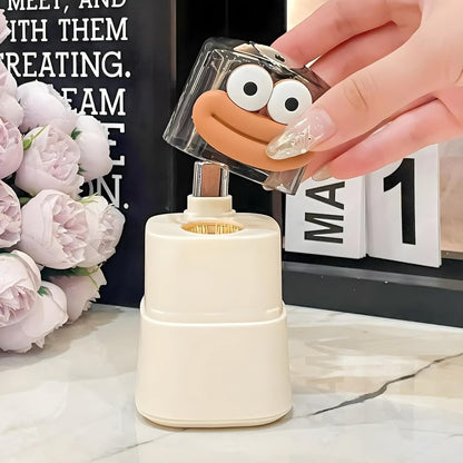 Cartoon Shape Automatic Toothpick Dispenser, Push-On Toothpick Holder, Portable Square Retractable Toothpick Holder, Toothpicks Container for Home, Kitchen & Restaurant