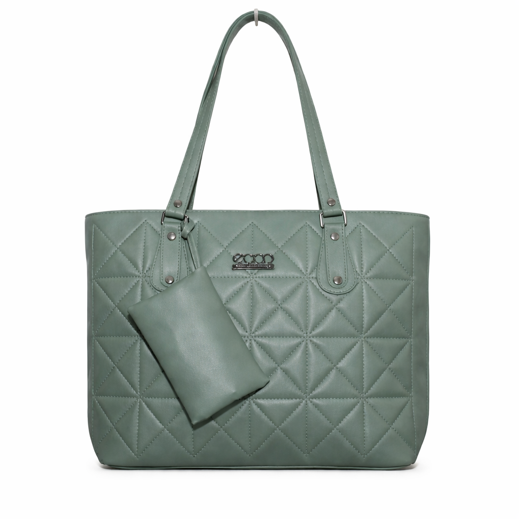 Olive Croc Pattern Shoulder Bag | Textured Finish Shoulder Handbag for Office & Daily Use