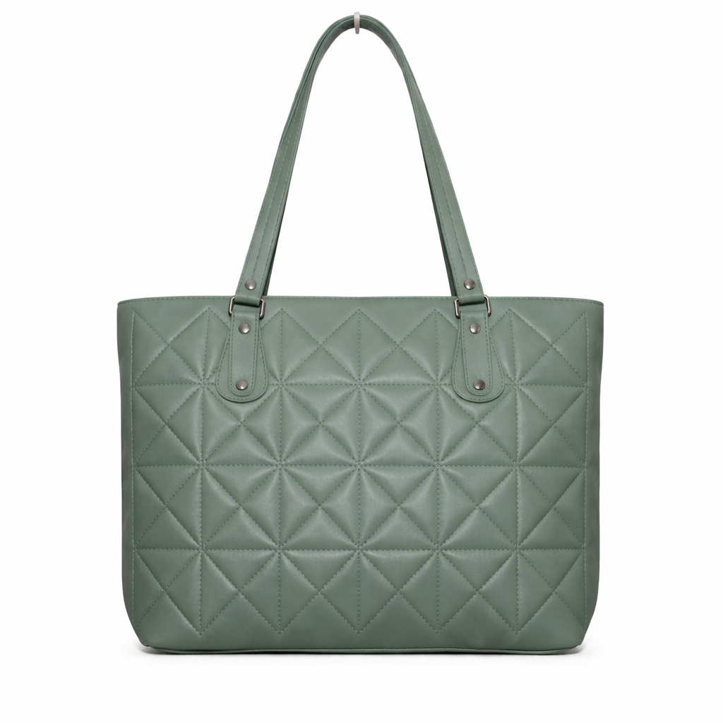Olive Croc Pattern Shoulder Bag | Textured Finish Shoulder Handbag for Office & Daily Use