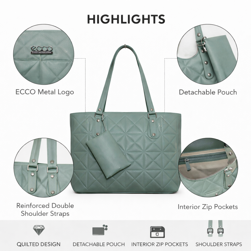 Olive Croc Pattern Shoulder Bag | Textured Finish Shoulder Handbag for Office & Daily Use