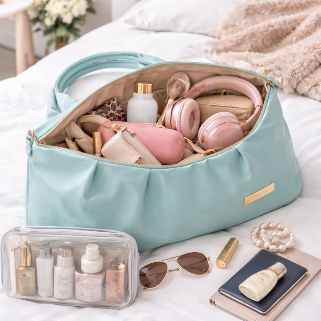 Women's Premium Sky Blue PU Leather Tote Handbag | Large Shoulder Bag with Zipper Closure | Stylish Office, Travel & Everyday Carry Purse