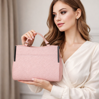 Blush Pink Structured Handbag