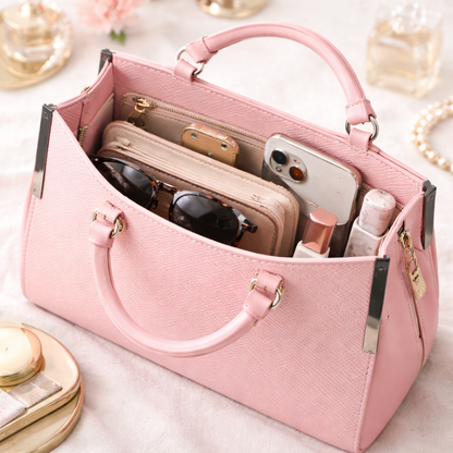 Blush Pink Structured Handbag