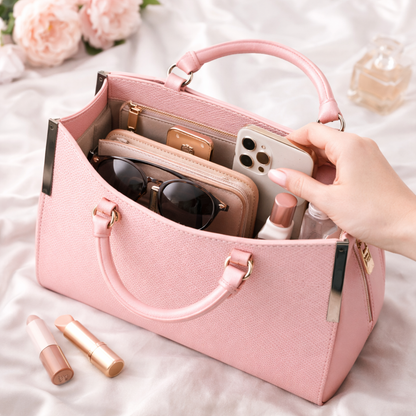 Blush Pink Structured Handbag